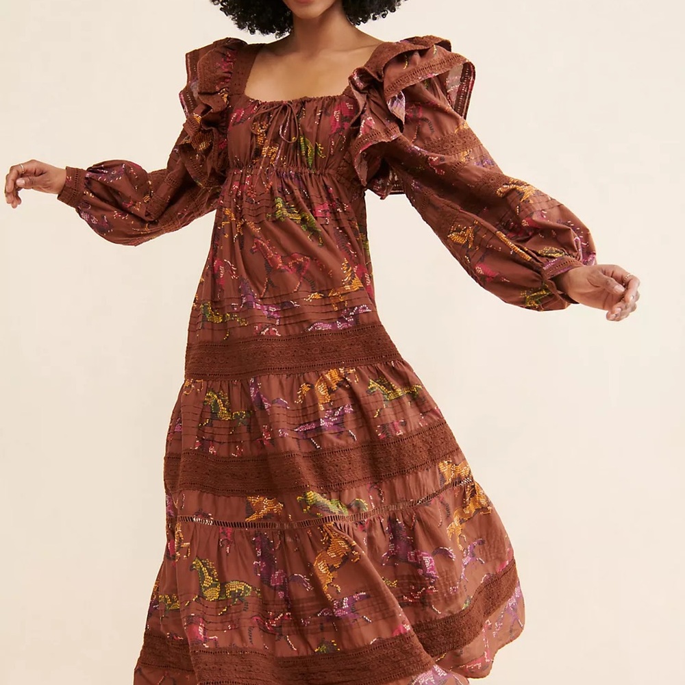 FARM Rio Dotted Horse Maxi Dress